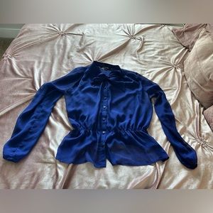 Forever 21 Tie Neck Button Up Blouse